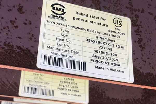Thép hình I 396 x 199 x 7 x 11 x 12m Thép hình I396x199x7x11x12m posco